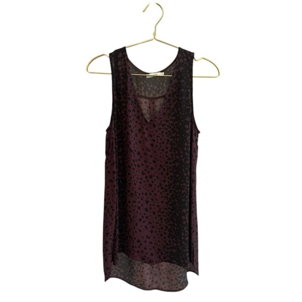 Vince tunic tank top. Size Med. Black and burgundy animal print.